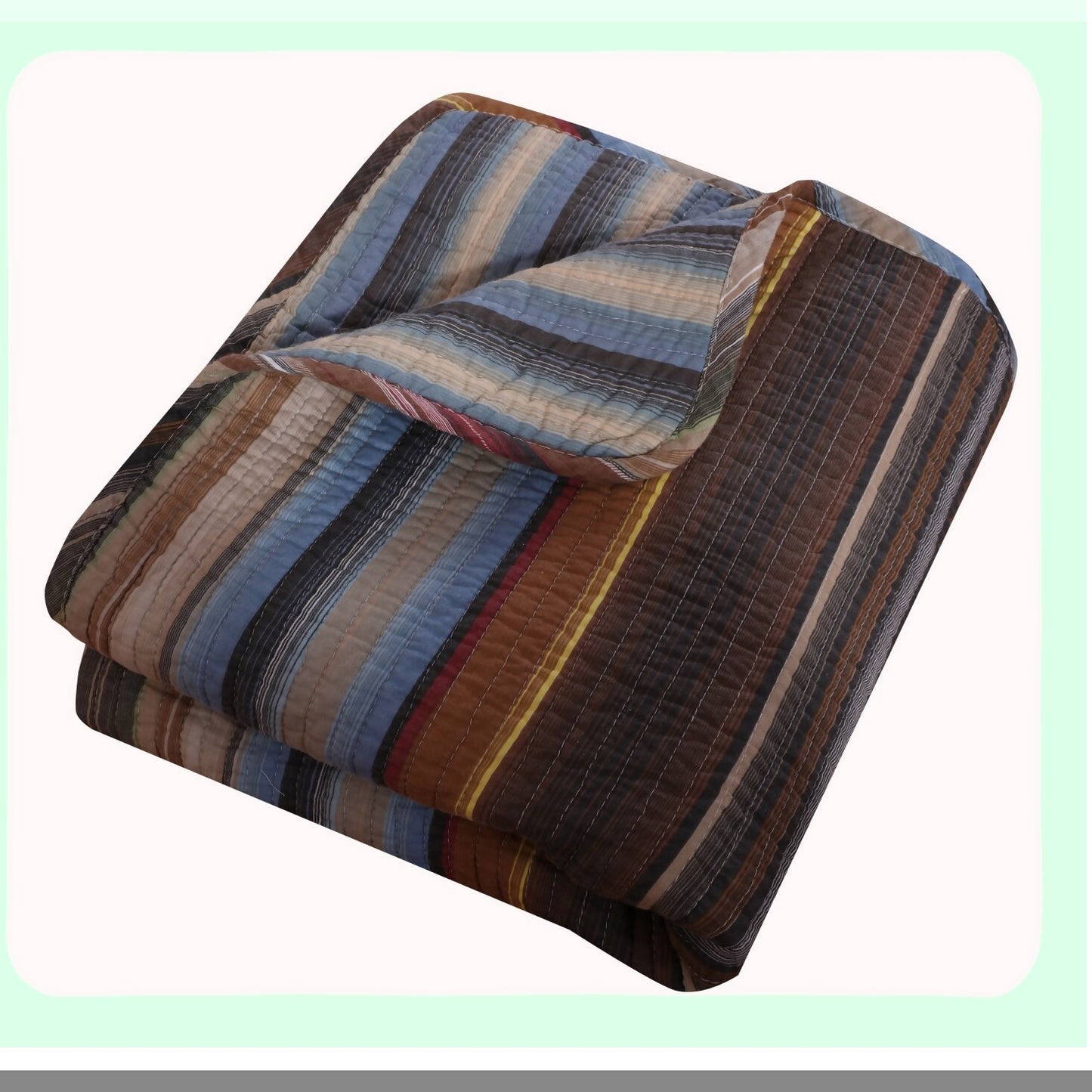 EcoCozy Reversible Cotton Throw Blanket, 50x60 inches, Earth Tones