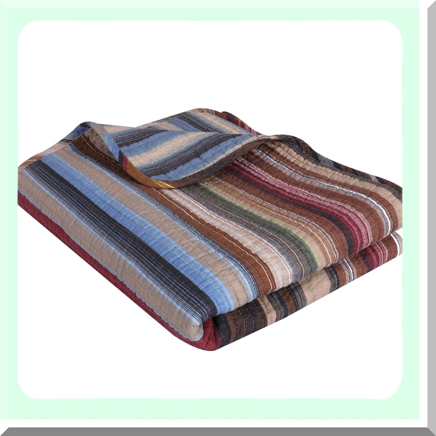 EcoCozy Reversible Cotton Throw Blanket, 50x60 inches, Earth Tones
