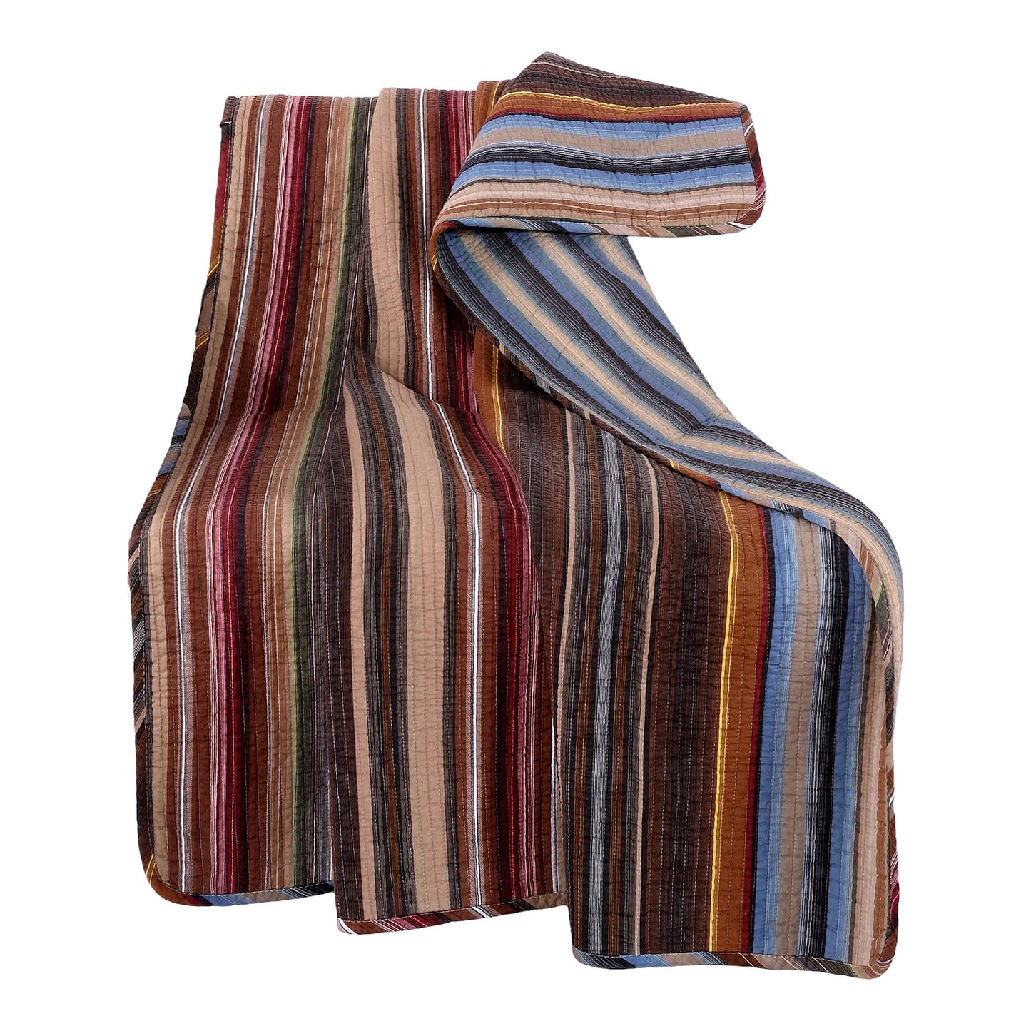 EcoCozy Reversible Cotton Throw Blanket, 50x60 inches, Earth Tones