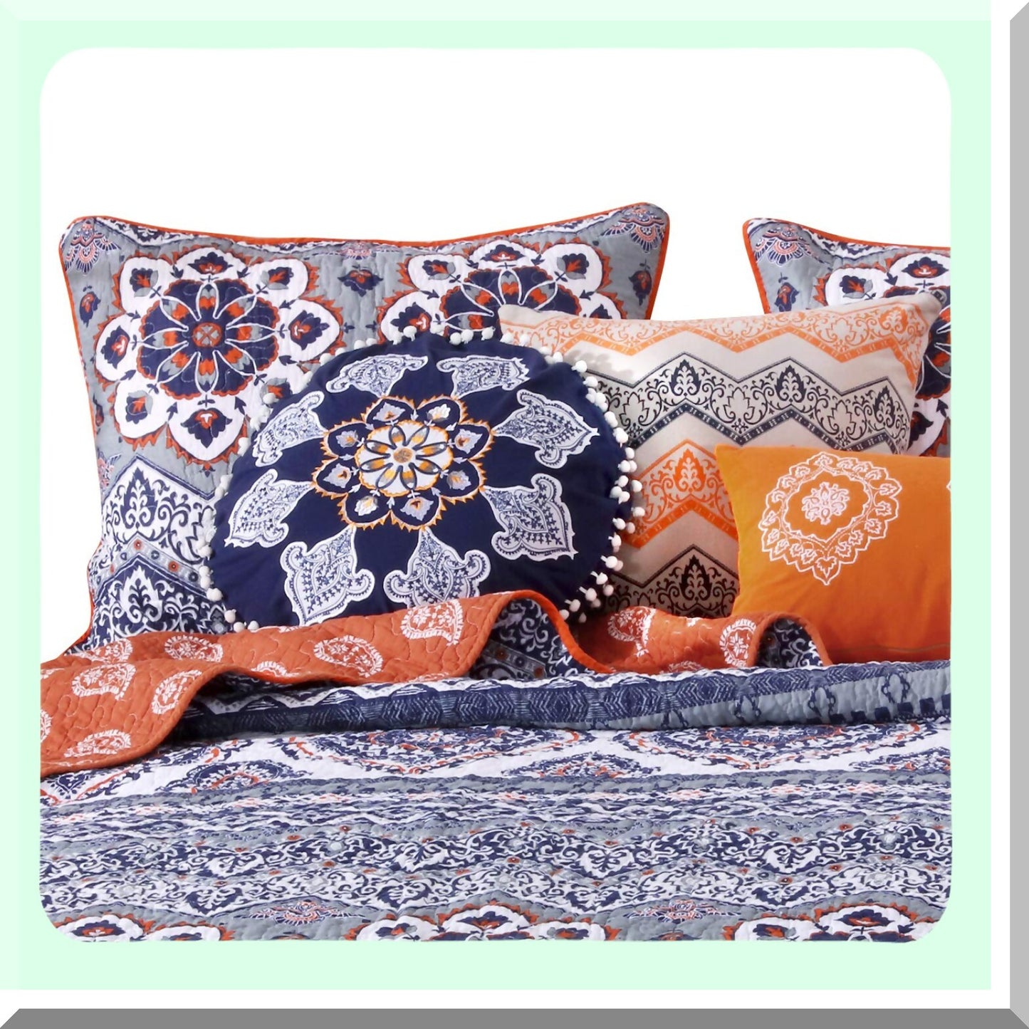 Saffron Dream Pillow Set - 2 Piece, 18x18 inches Square & 18 inches Round - Plush Comfort & Stylish Design for Home Decor & Relaxation