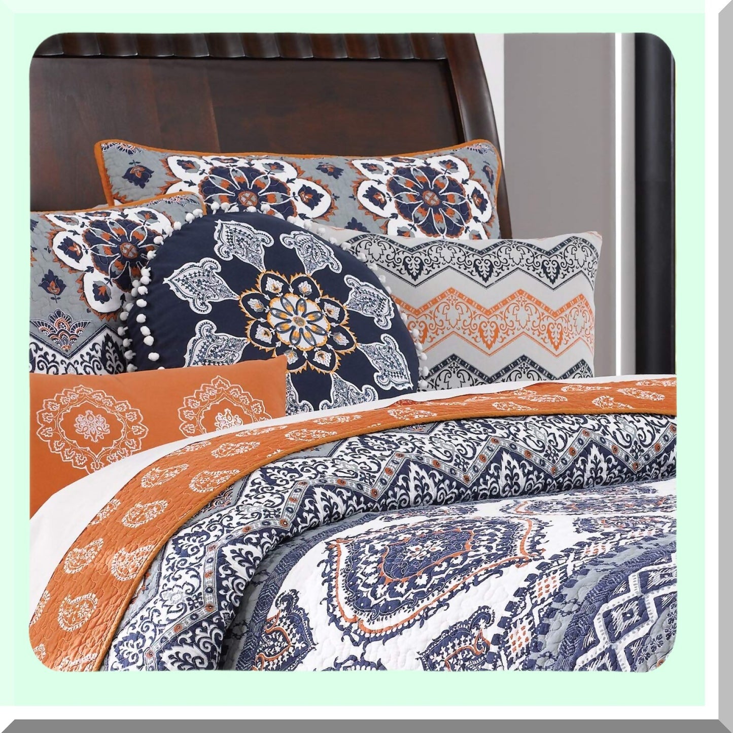 Saffron Dream Pillow Set - 2 Piece, 18x18 inches Square & 18 inches Round - Plush Comfort & Stylish Design for Home Decor & Relaxation