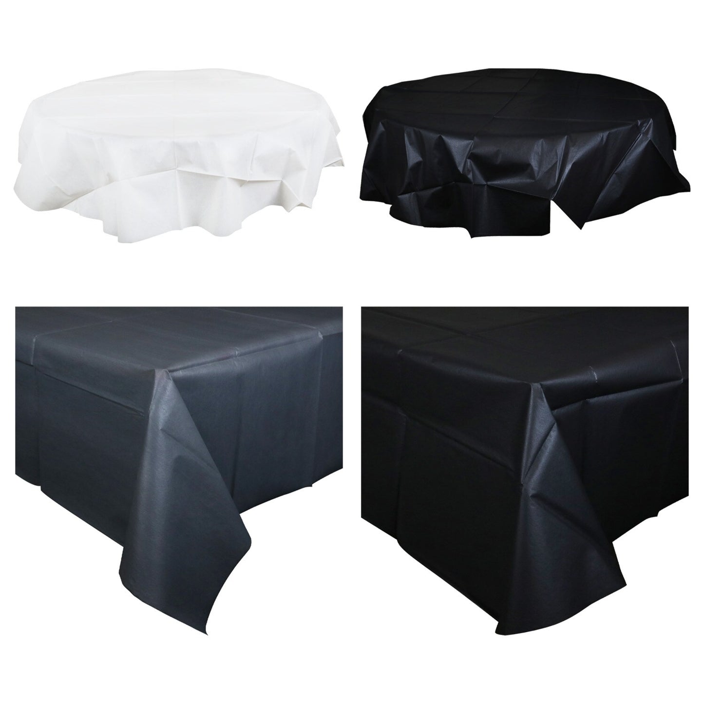 Home Collection Solid Color Tablecloths with Flannel Backings (Pack of 36)