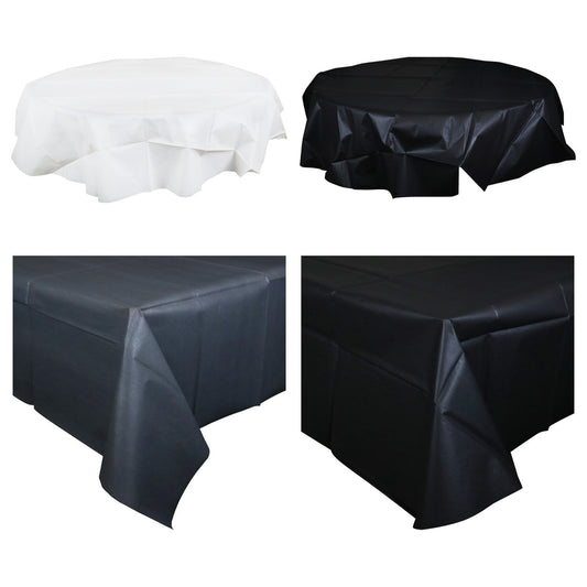 Home Collection Solid Color Tablecloths with Flannel Backings (Pack of 36)