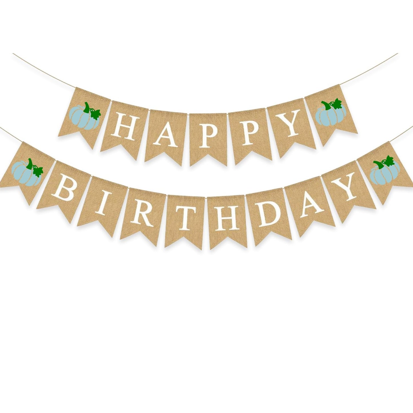 Pumpkin Party Banner - Our Little Pumpkin Birthday Decoration Set for Thanksgiving Fall Theme Celebration - Blue Birthday Supplies
