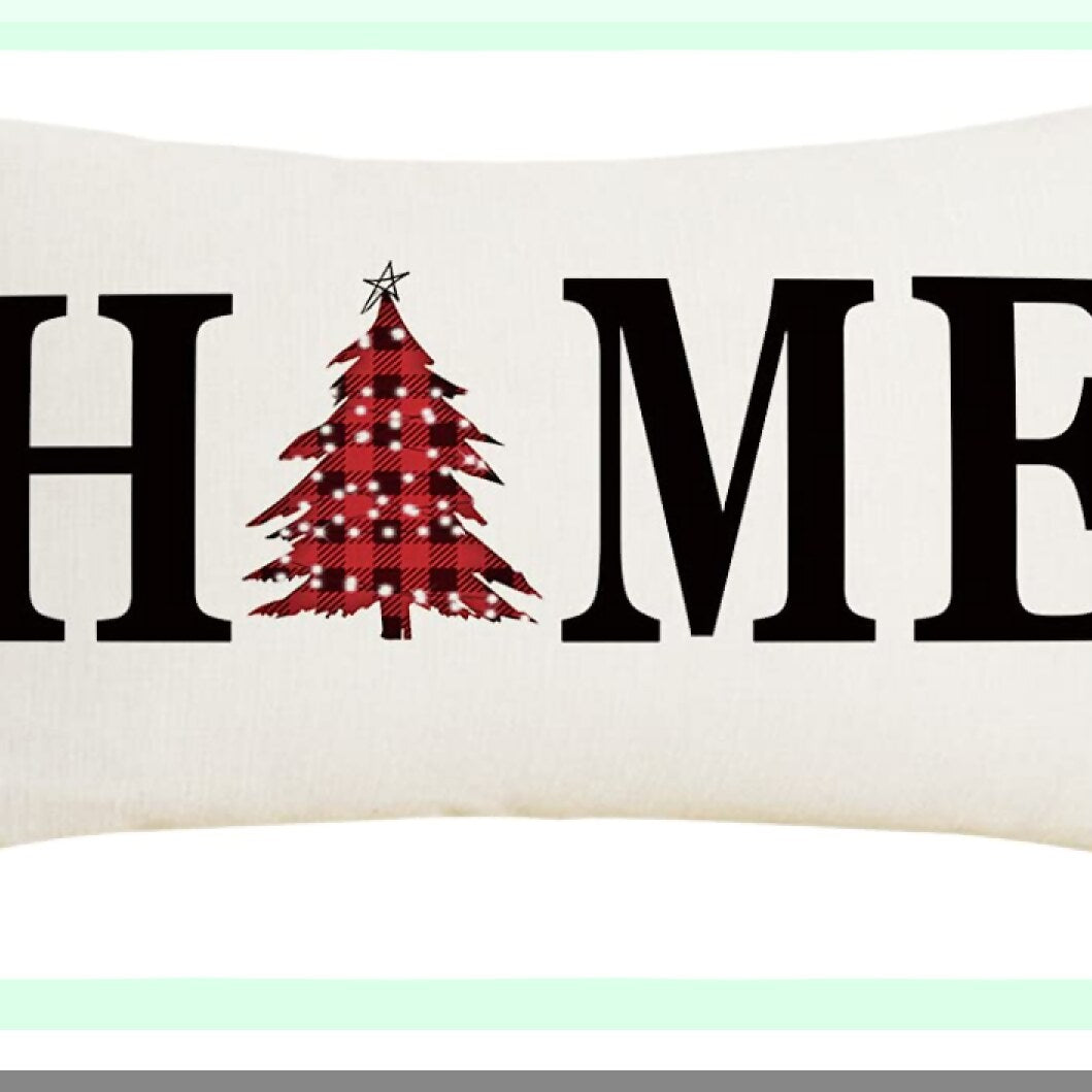 Winter Wonderland Farmhouse Pillow Cover Set - 12x20 Decorative Throw Pillow Shams for Couch Sofa, Believe Silent Night Xmas Theme, Outdoor Snow Home Slipcovers - Set of 4