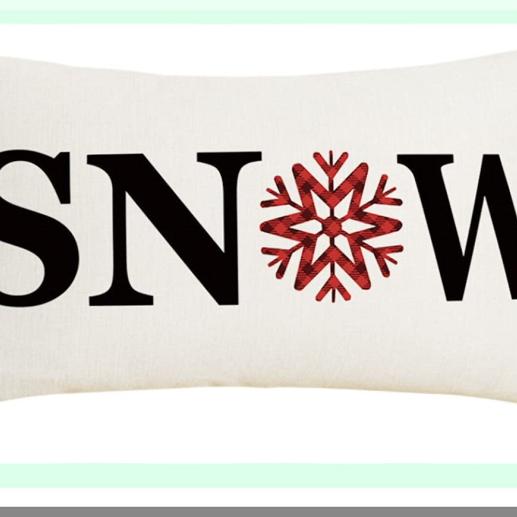 Winter Wonderland Farmhouse Pillow Cover Set - 12x20 Decorative Throw Pillow Shams for Couch Sofa, Believe Silent Night Xmas Theme, Outdoor Snow Home Slipcovers - Set of 4