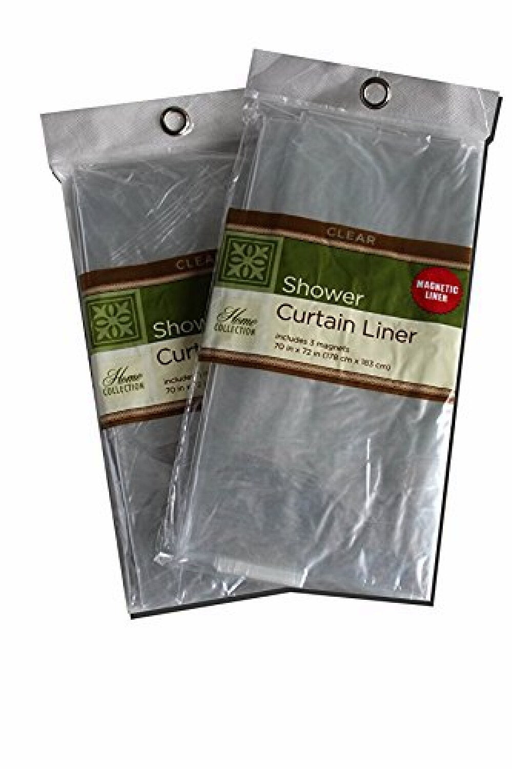 Clear PVC Shower Curtain Liner 70" x 72" with 3 Magnets