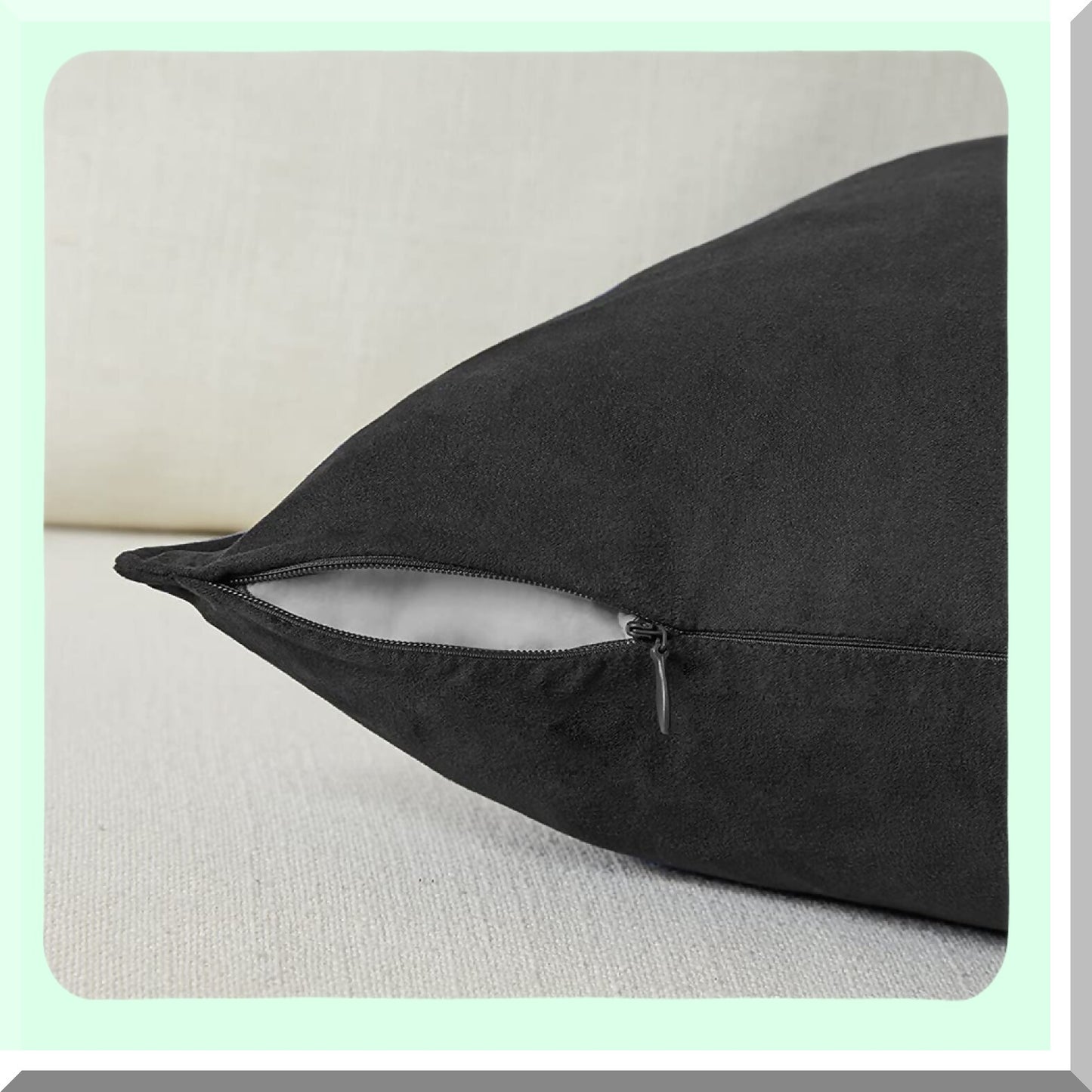 SuperSoft Black Suede Pillow Covers - 2 Pack 18x18 Inch - Solid Cushion Cover for Living Room Sofa Bedroom - Decorative Throw Pillow Case 45x45 cm - Couch Accent Pillows - Soft Decor Square Cushion Case