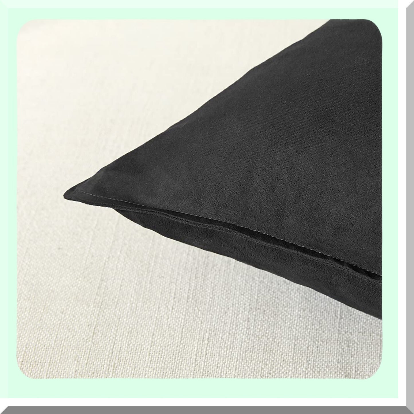 SuperSoft Black Suede Pillow Covers - 2 Pack 18x18 Inch - Solid Cushion Cover for Living Room Sofa Bedroom - Decorative Throw Pillow Case 45x45 cm - Couch Accent Pillows - Soft Decor Square Cushion Case