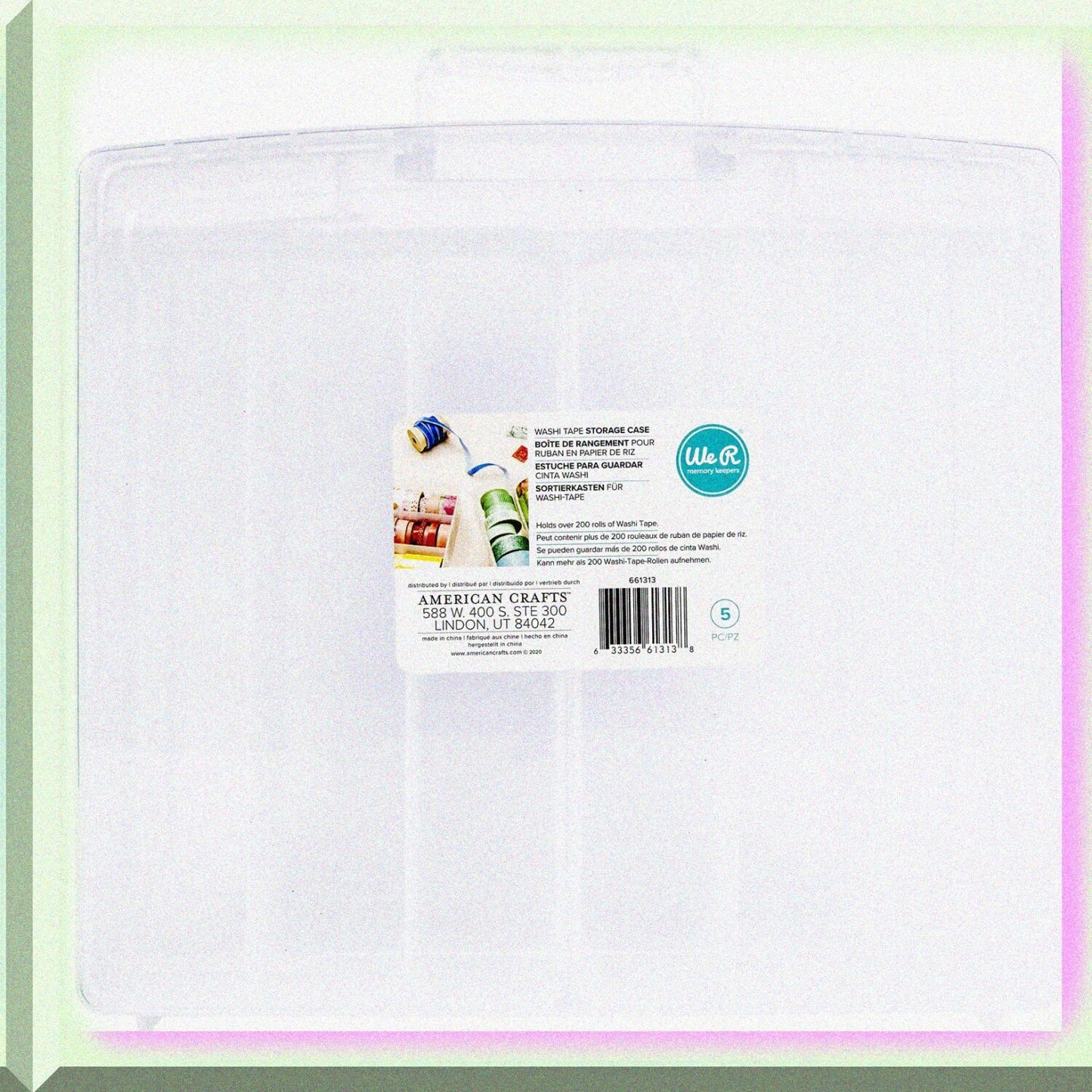 Clear Washi Storage Bin with 4 Removable Trays