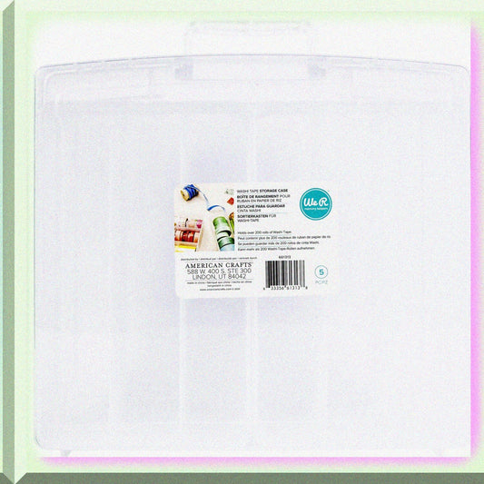 Clear Washi Storage Bin with 4 Removable Trays