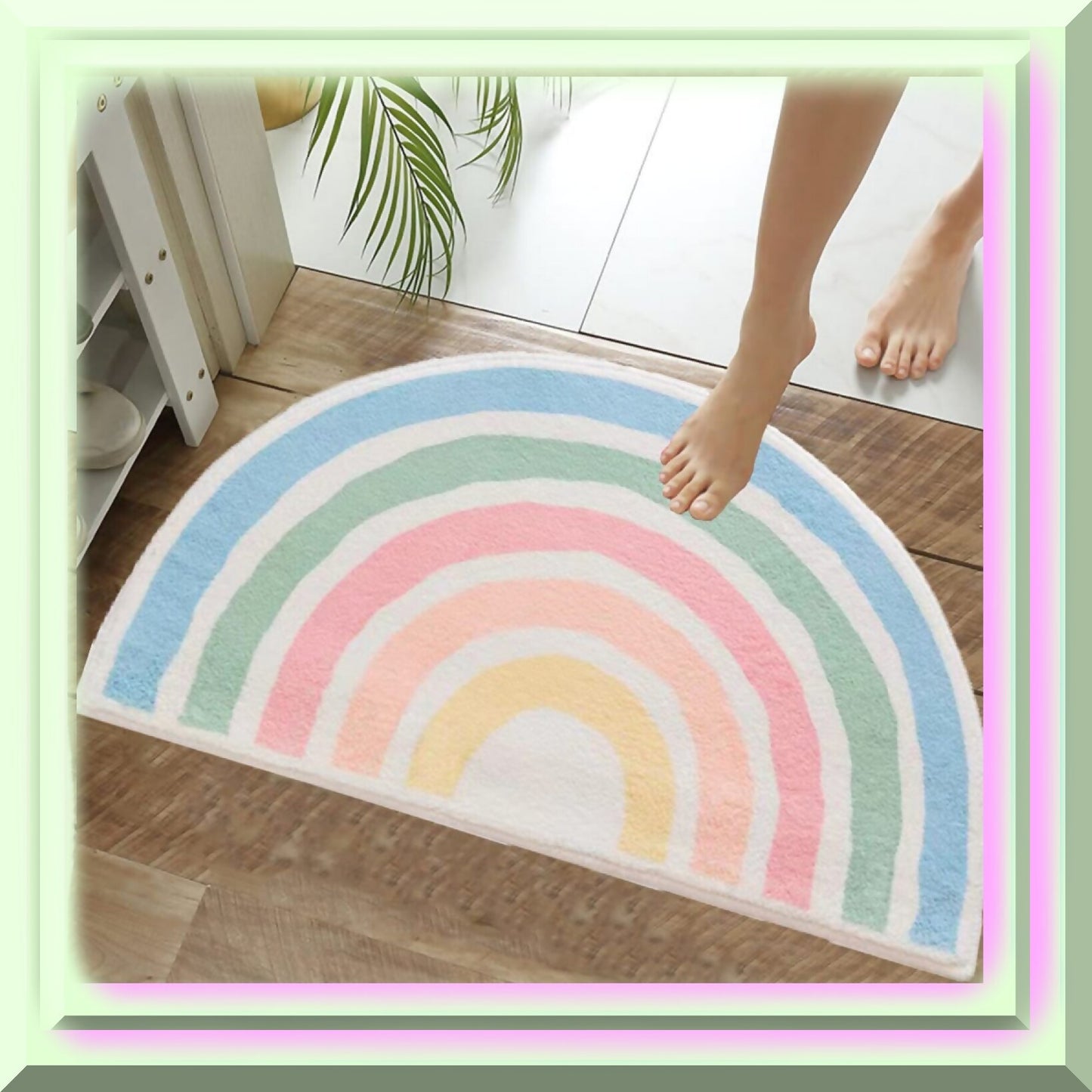 Rainbow Microfiber Bathroom Rug 50x80cm