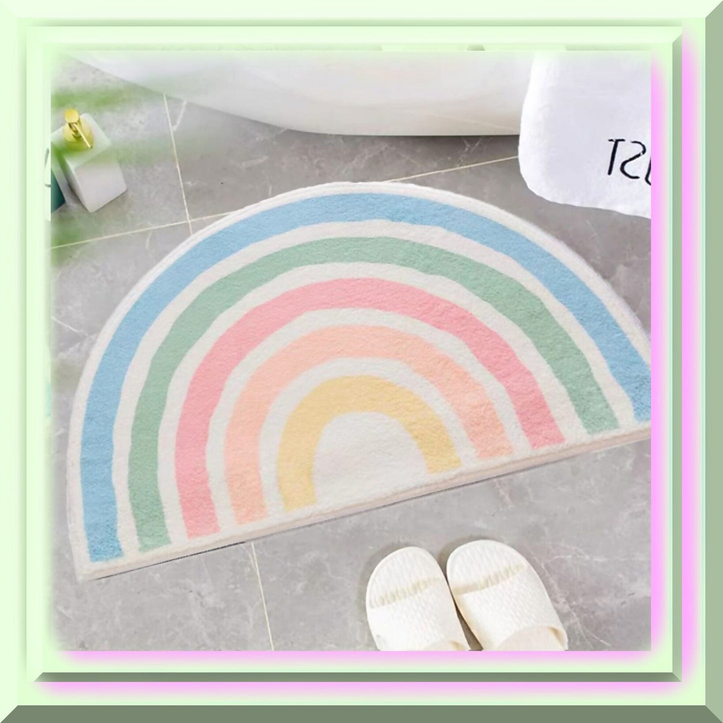 Rainbow Microfiber Bathroom Rug 50x80cm