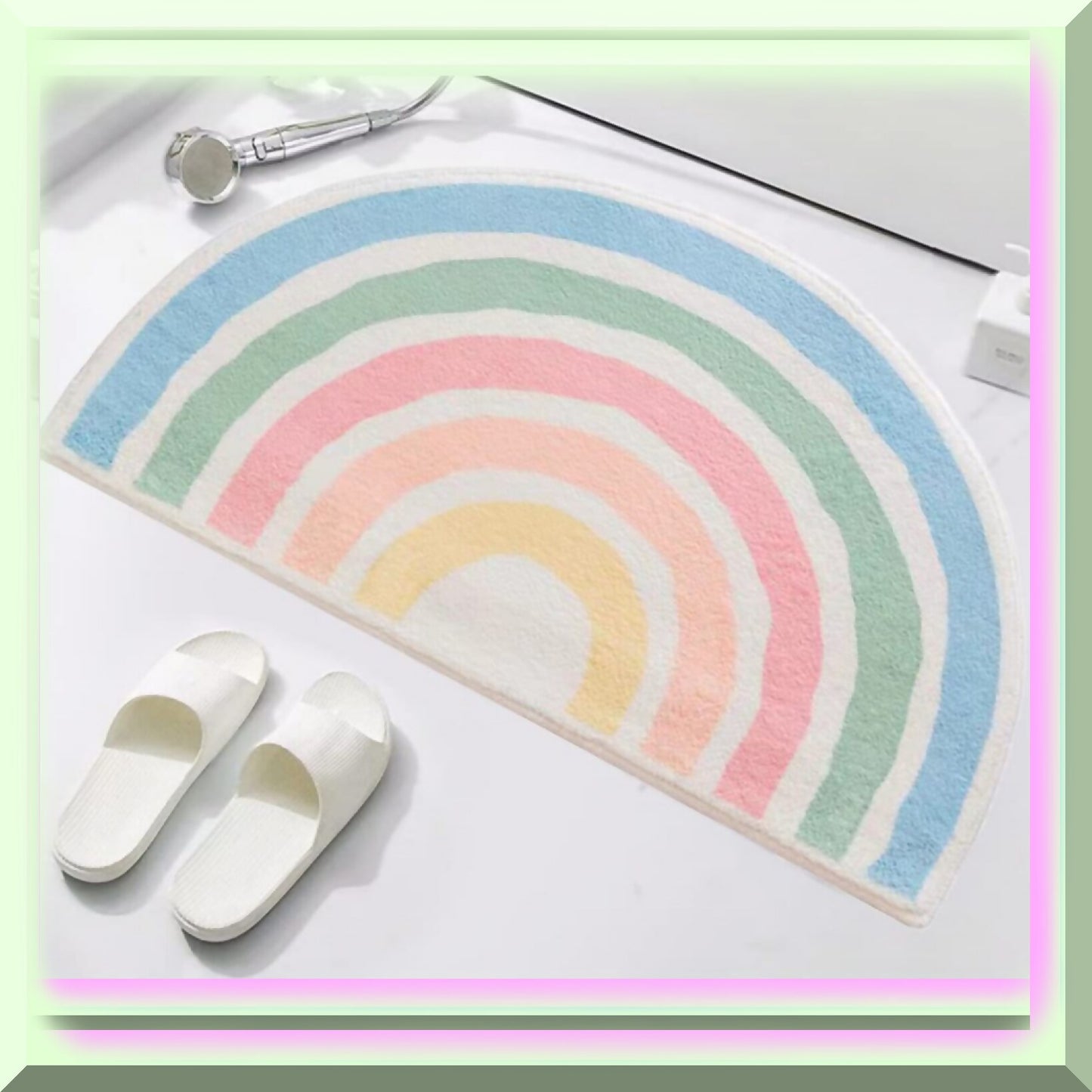 Rainbow Microfiber Bathroom Rug 50x80cm