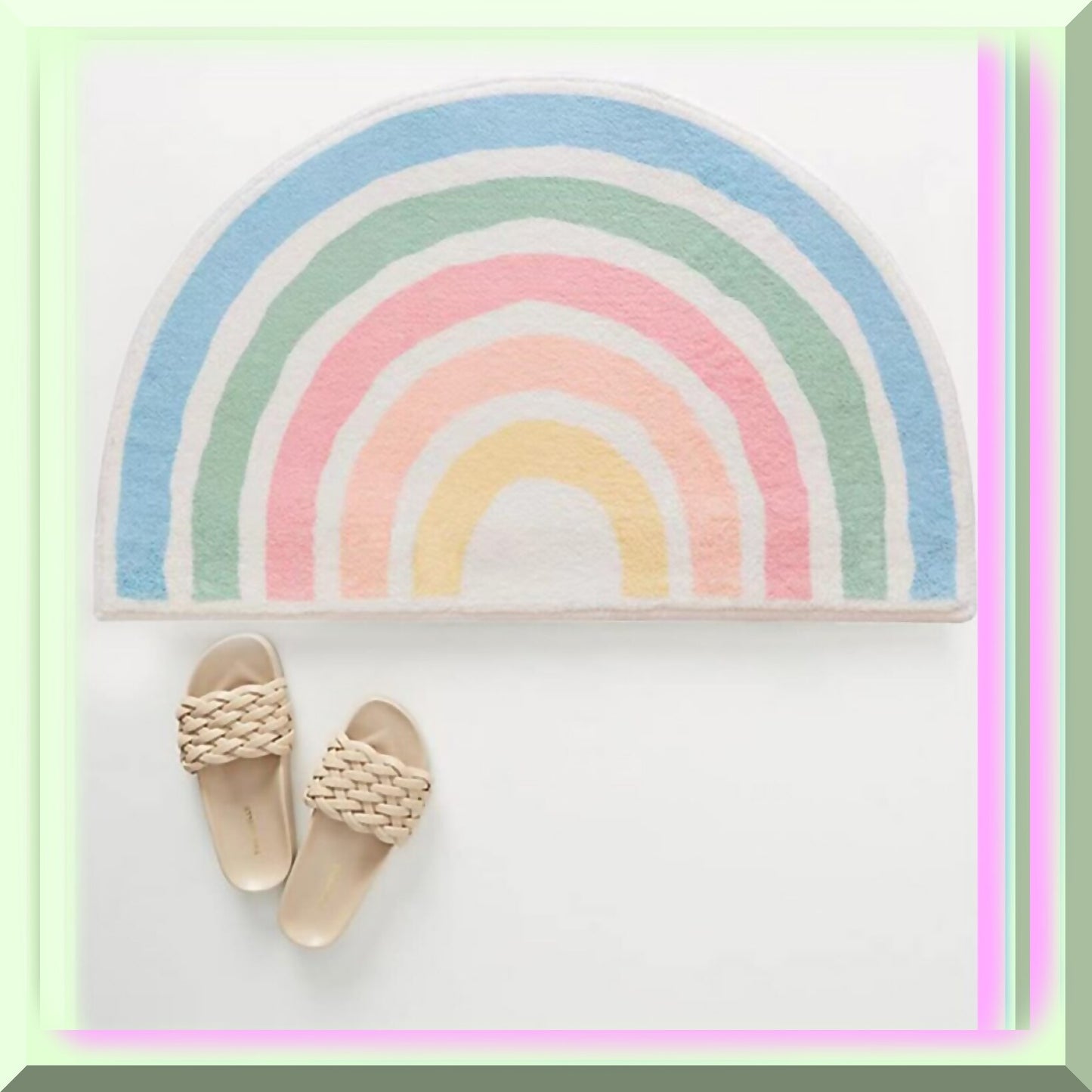 Rainbow Microfiber Bathroom Rug 50x80cm