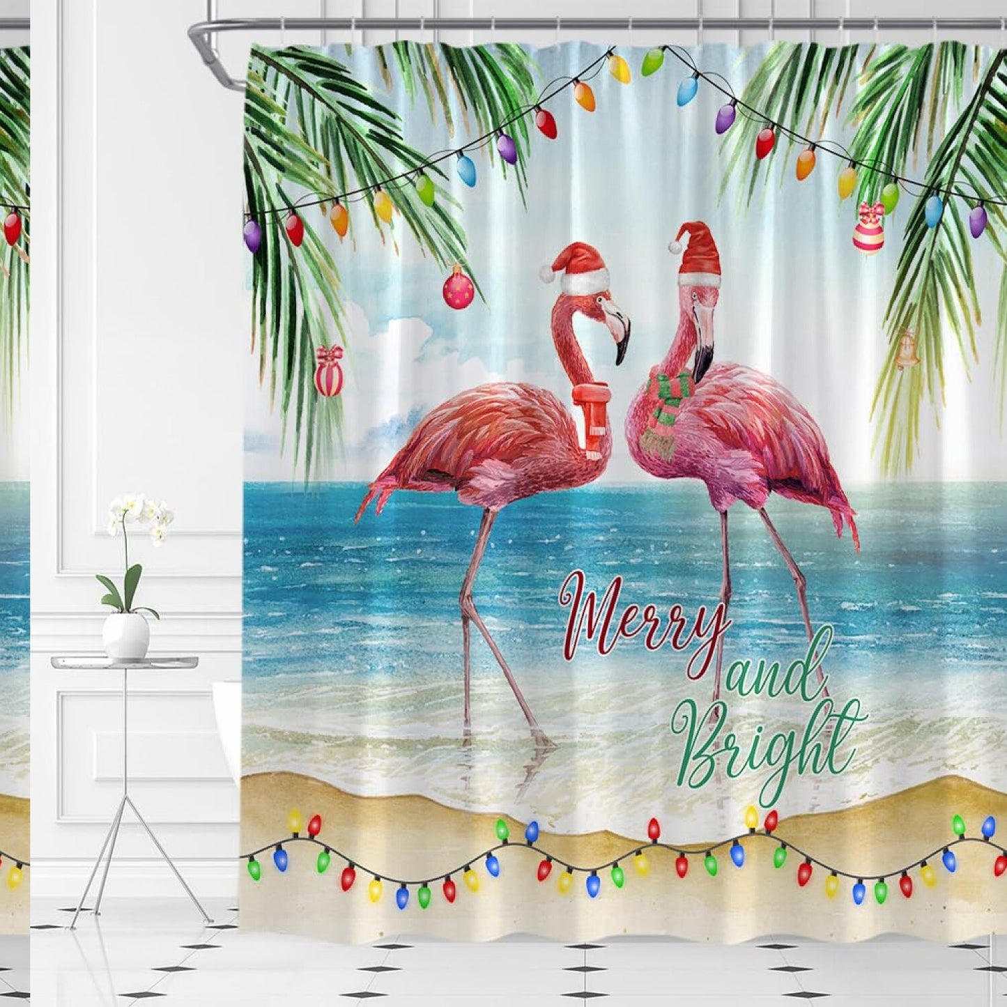 Flamingo Tropical Shower Curtain 70x70 inches