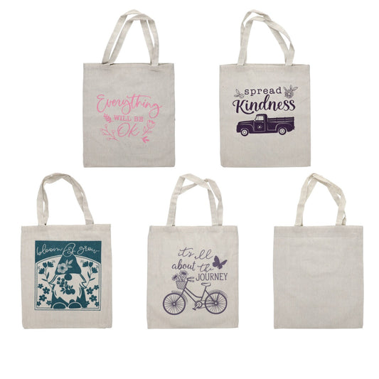 Reusable Inspirational Fabric Tote Bags 14.125x15.75 in Pack 36