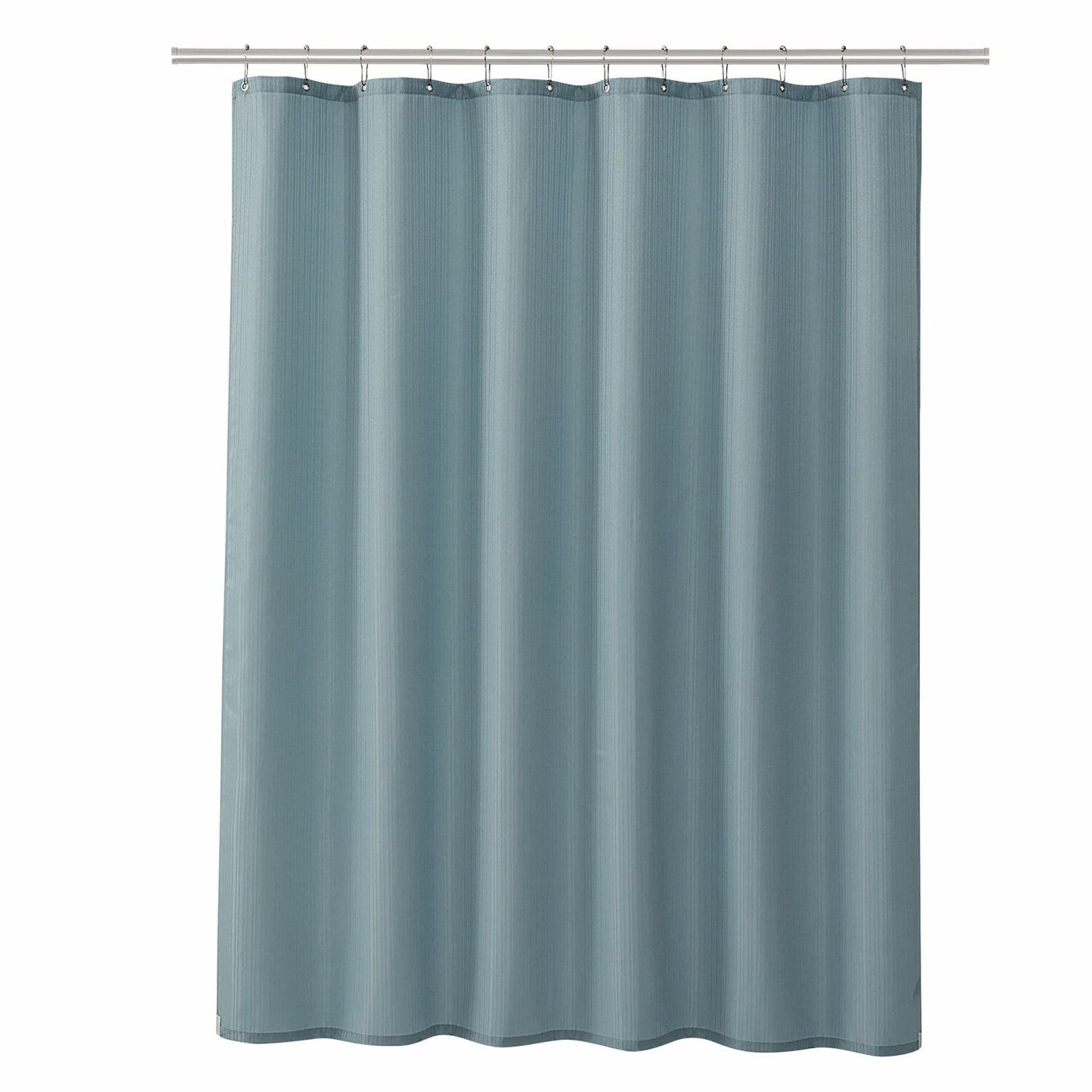 Polyester Aqua Shower Curtain Set with PEVA Liner and Hooks