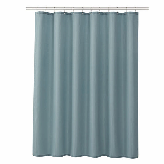 Polyester Aqua Shower Curtain Set with PEVA Liner and Hooks