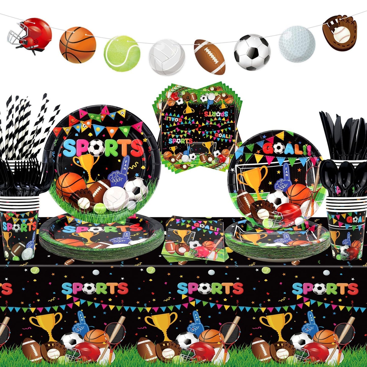 Sports Theme Birthday Party Supplies and Decorations for 20