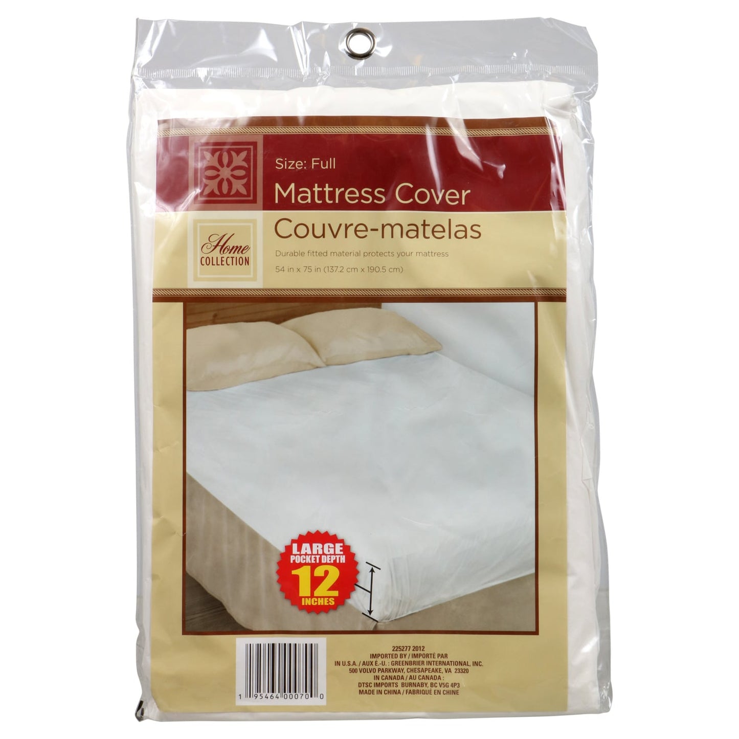 Home Collection Full-Size Mattress Covers, 75x54x12-in. (Pack of 24)