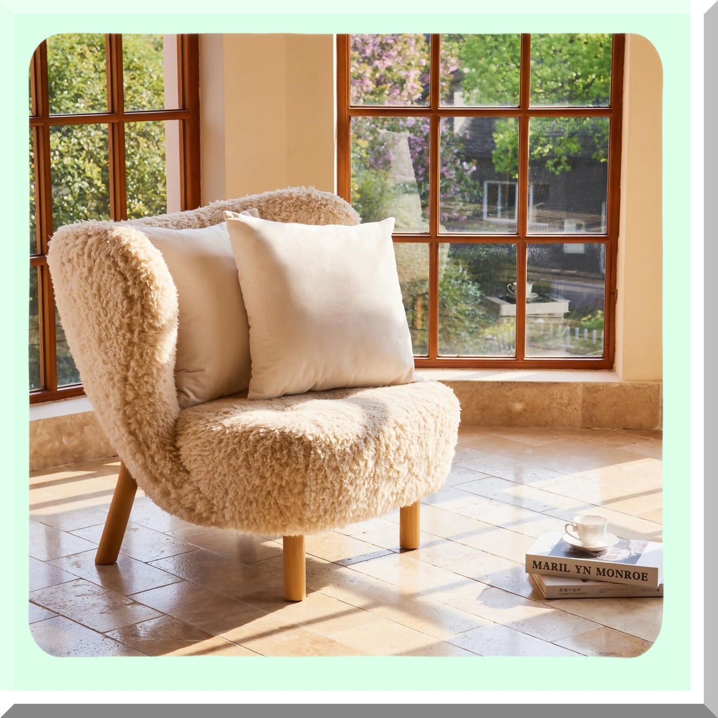 Boho Farmhouse Pillow Set - Decorative Square Cushion Covers for Couch, Sofa, Bed, Chair - Cream/White Throw Pillowcase Duo - Home Room Decor