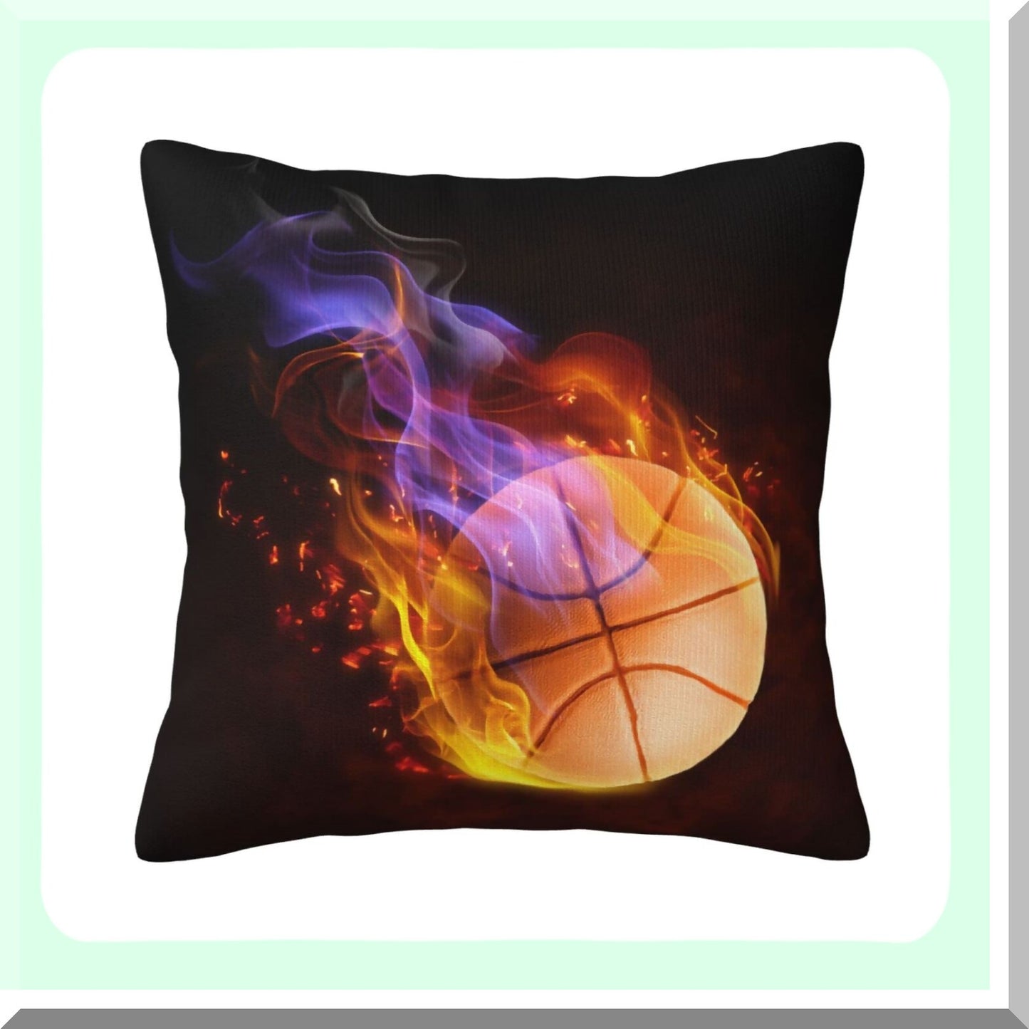 Basketball Dream Pillowcase - 18"x18" Outdoor Indoor Decor, Soft Square Throw Case with Zipper, Sports Cushion Cover - No Insert Needed