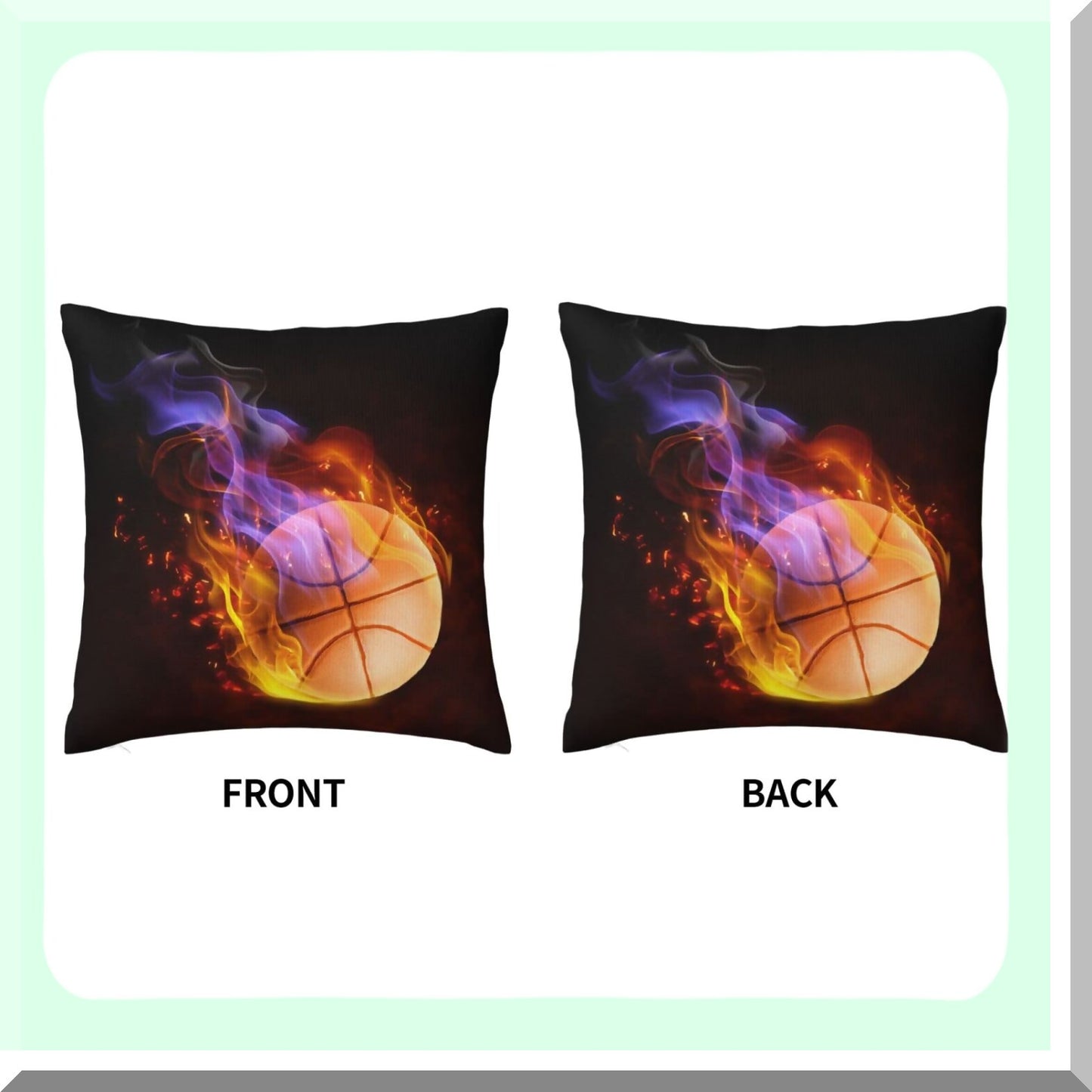 Basketball Dream Pillowcase - 18"x18" Outdoor Indoor Decor, Soft Square Throw Case with Zipper, Sports Cushion Cover - No Insert Needed