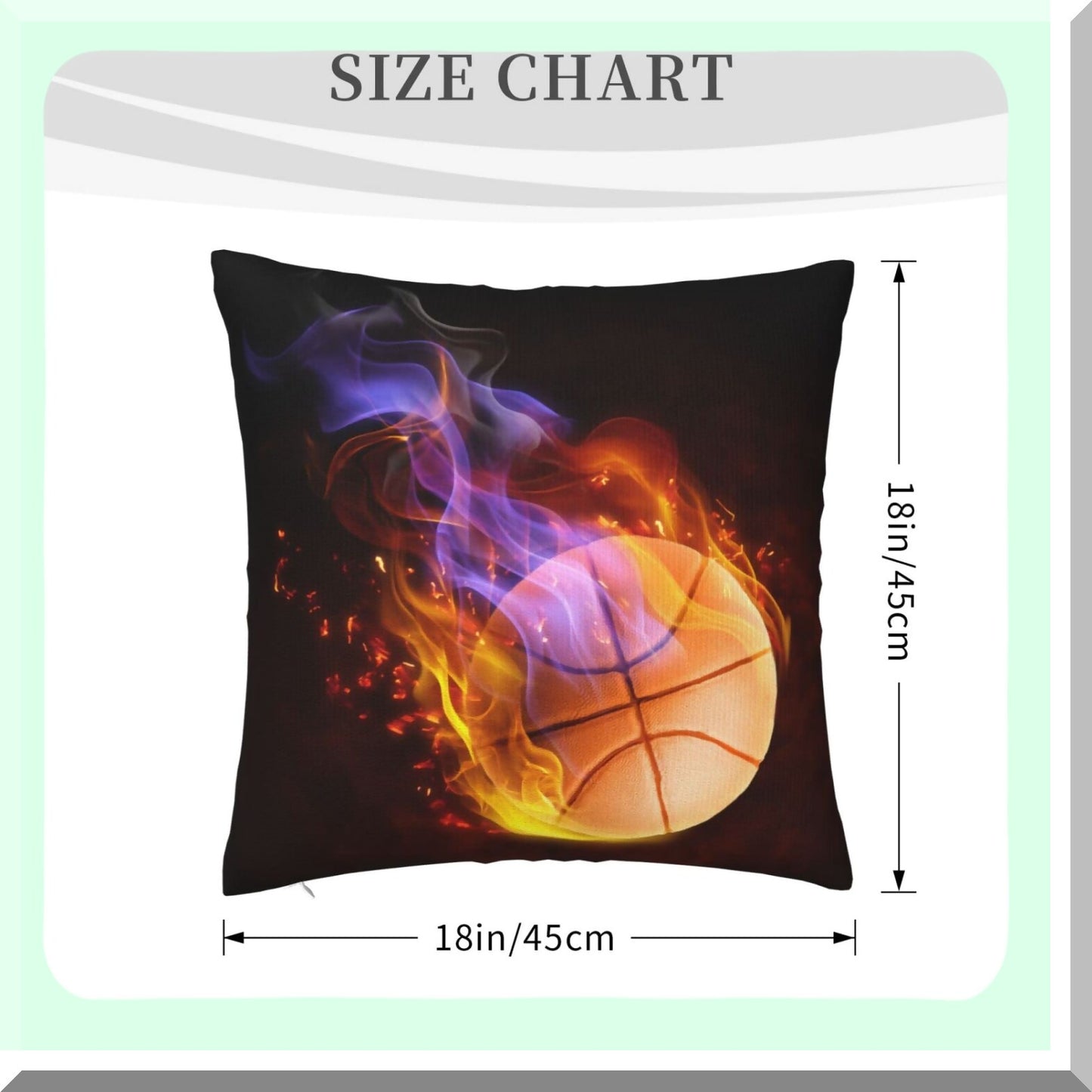 Basketball Dream Pillowcase - 18"x18" Outdoor Indoor Decor, Soft Square Throw Case with Zipper, Sports Cushion Cover - No Insert Needed