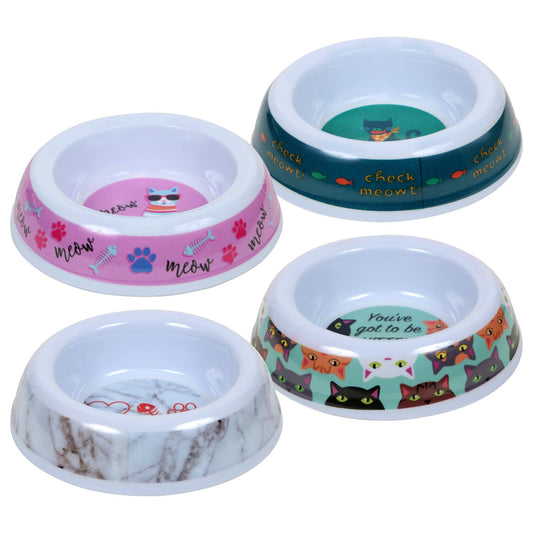 Greenbrier Kennel Club Printed Melamine Cat Food Bowls, 5x1.25 in. (Pack of 18)