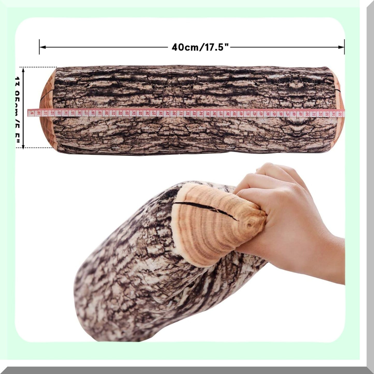 Funny Wood Log 3D Round Pillow - Kids Decorative Cylinder Cushion for Home, Couch, Sofa, Bedroom, Living Room - Digital Print Comfortable Floor Trunk Décor