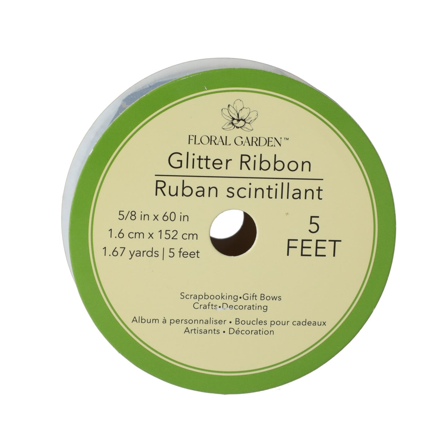 Floral Garden Chunky Glitter Ribbon, 5-ft. Rolls (Pack of 35)