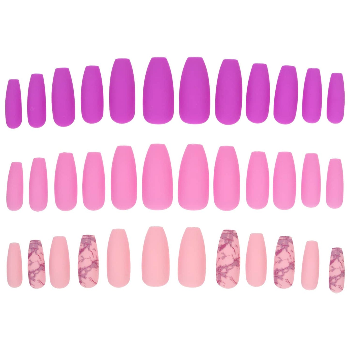 Sassy & Chic Matte Fashion Nails, Coffin Shape, 12-pc. Packs (Pack of 36)