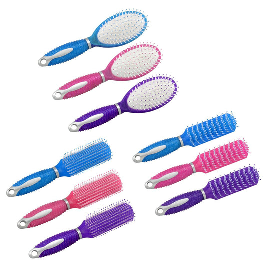 Assorted Glitter Hair Brushes (Pack of 12)