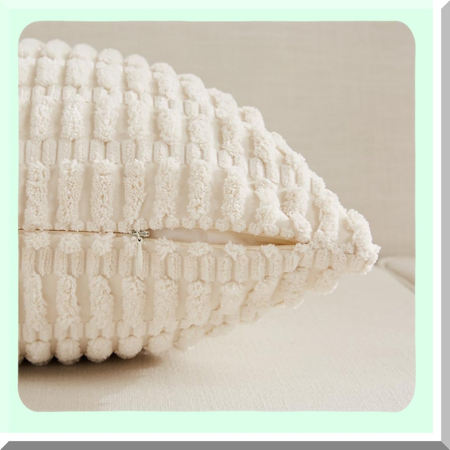 Rustic Farmhouse Striped Corduroy Pillow Covers - Set of 4 | Soft Plush Boho Cushion Cases for Living Room Couch Bed Sofa | Neutral Decor Home Decor 18x18 Inch 45x45 cm