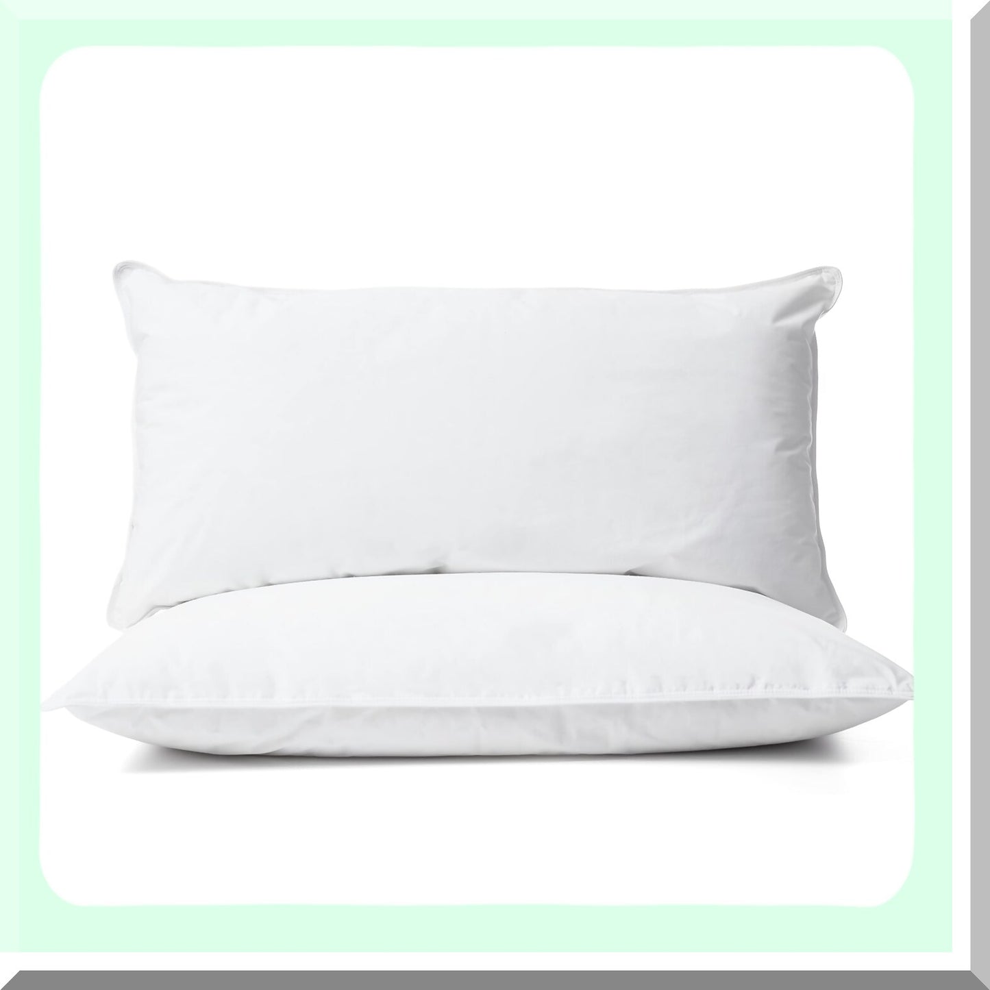 CoolLux Queen Size Cooling Pillows - Pack of 2 White Luxury Pillows for Back and Side Sleepers with 100% Cotton Pillow Cover