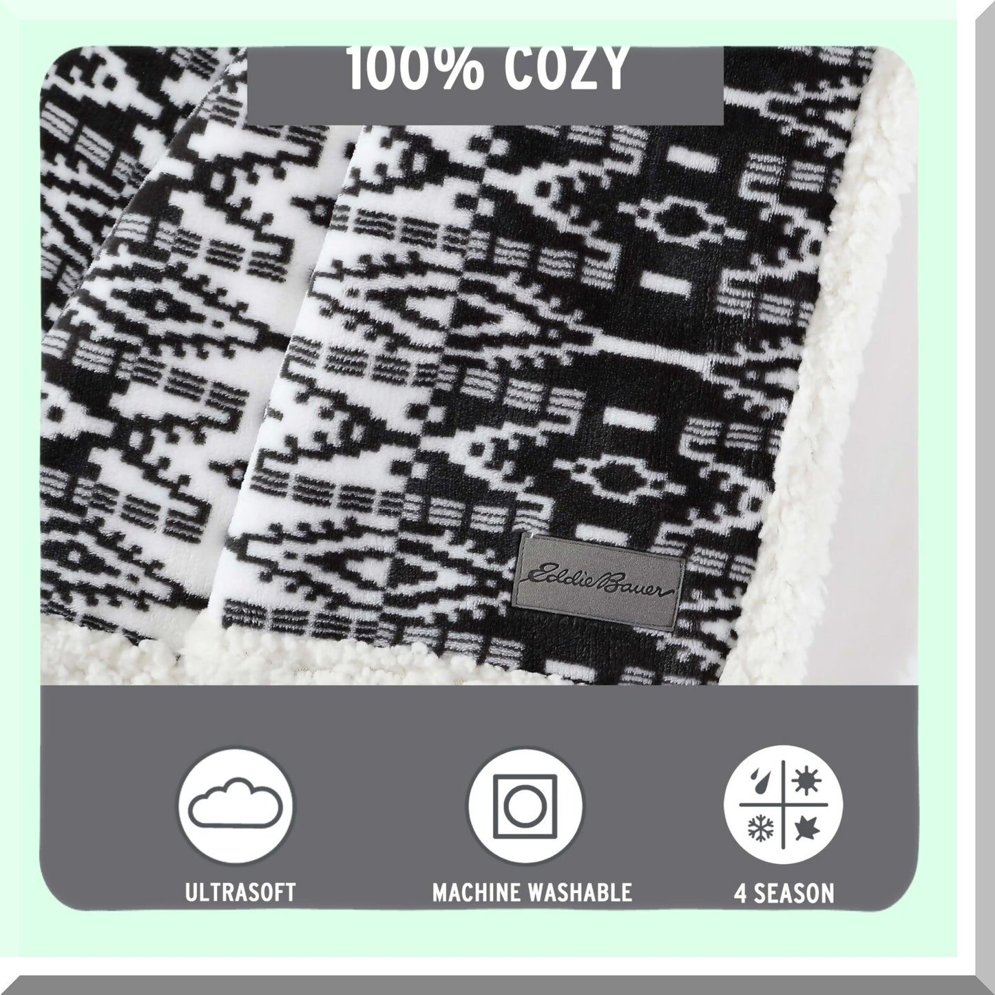 CozyReverie Sherpa Fleece Throw Blanket - All-Season Reversible Home Decor in San Juan Grey