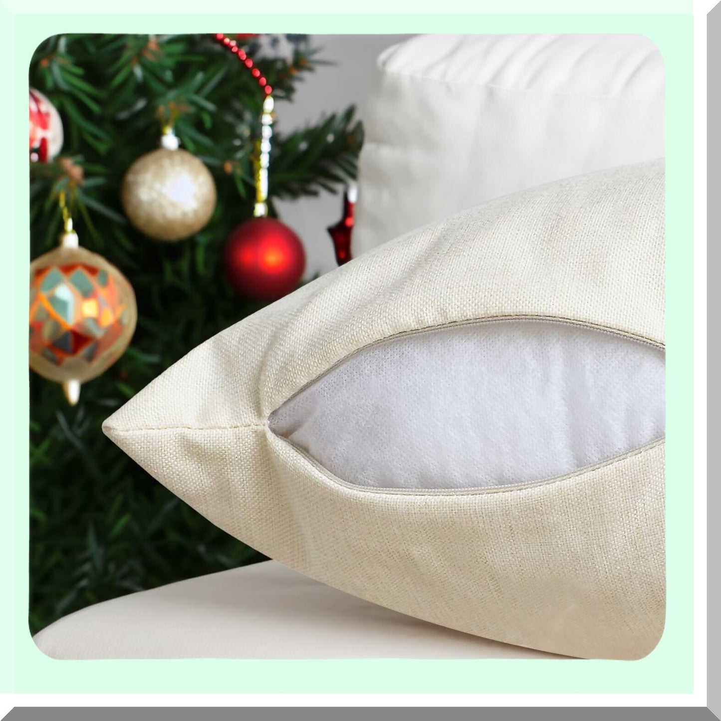 Winter Wonderland Holiday Pillow Covers - Set of 4 Snowflake Snowman Joy Decorative Cushion Cases 18x18 - Farmhouse Christmas Decor FC113-18 Red