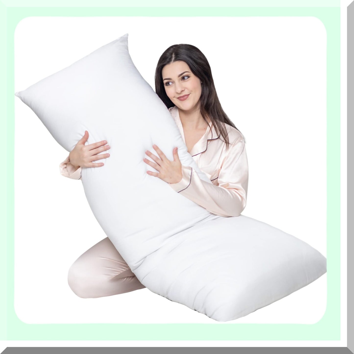 BreathEase Body Pillow Insert - Long Sleeping Support - Soft & Breathable - Full Body Pillow Insert - 20x54 Inch - Comfortable Bed Pillow