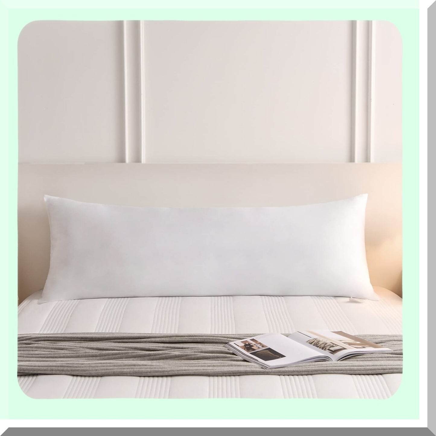 BreathEase Body Pillow Insert - Long Sleeping Support - Soft & Breathable - Full Body Pillow Insert - 20x54 Inch - Comfortable Bed Pillow