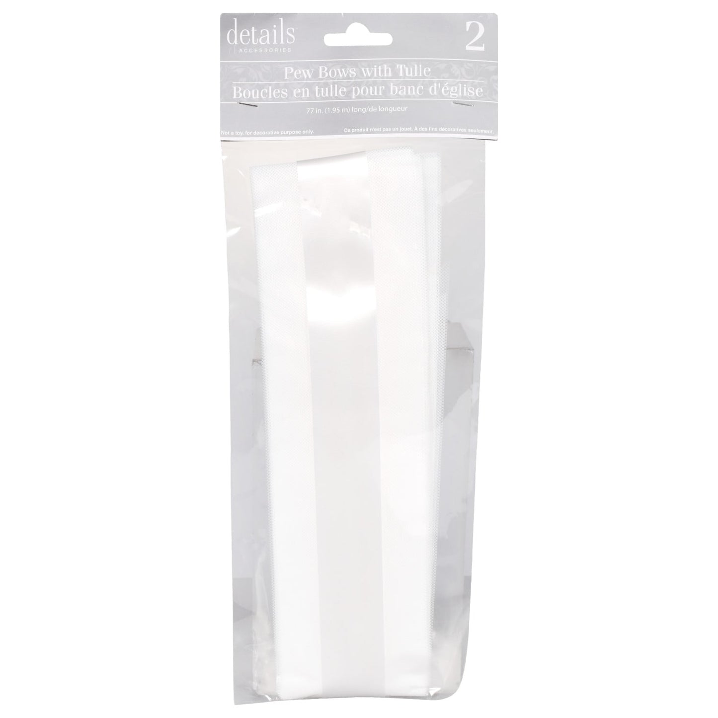 Details and Accessories Wedding Pew Bows with Tule, 2-ct. Packs (Pack of 36)