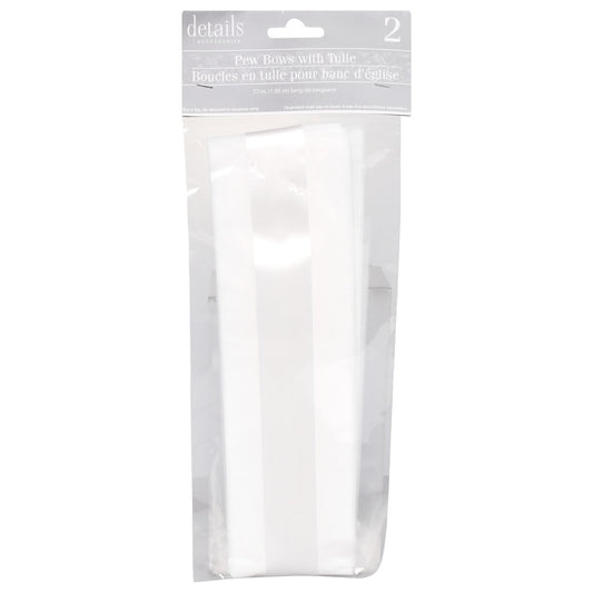 Details and Accessories Wedding Pew Bows with Tule, 2-ct. Packs (Pack of 36)