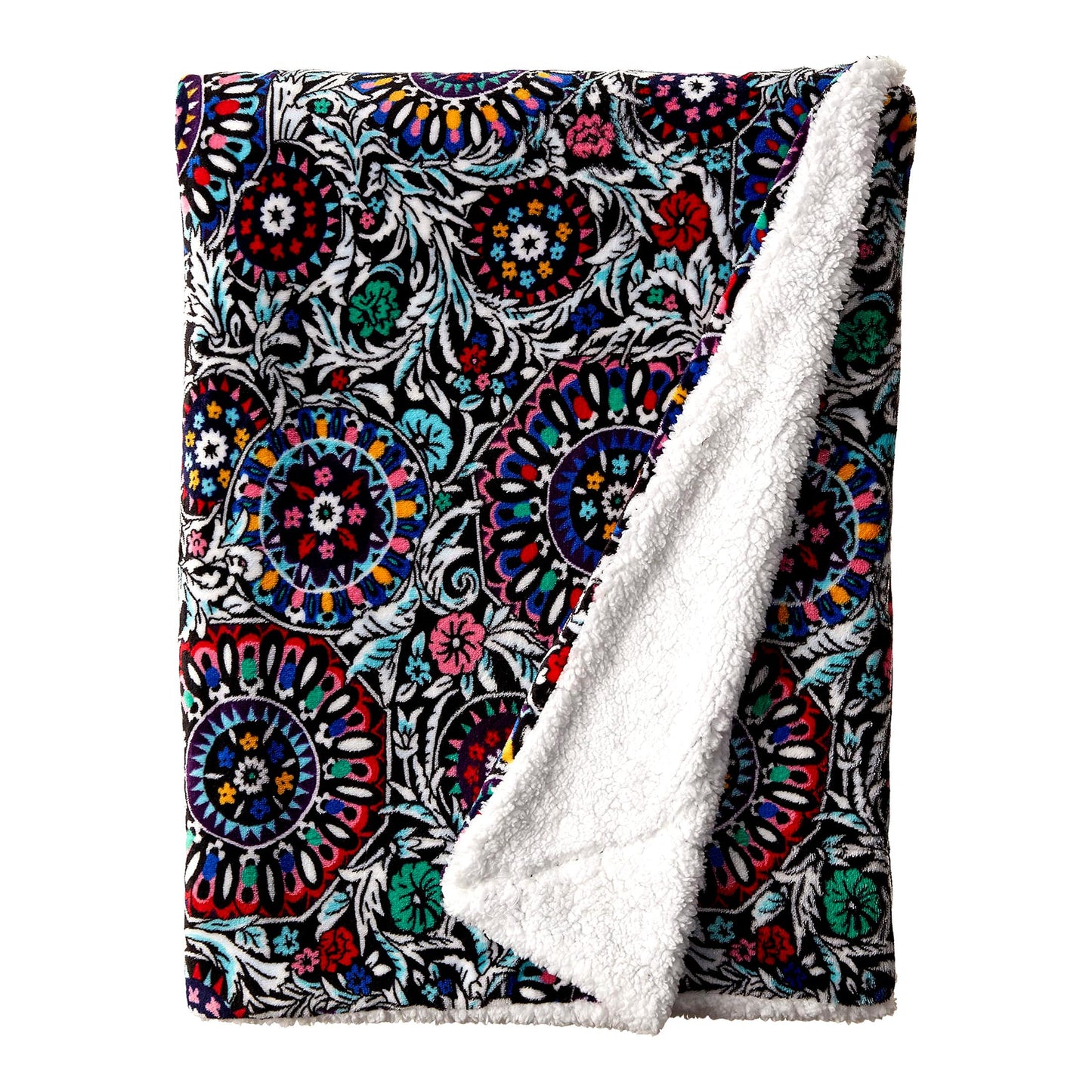 Ultimate Cozy Fleece Throw Blanket - Stained Glass Medallion Design, One Size