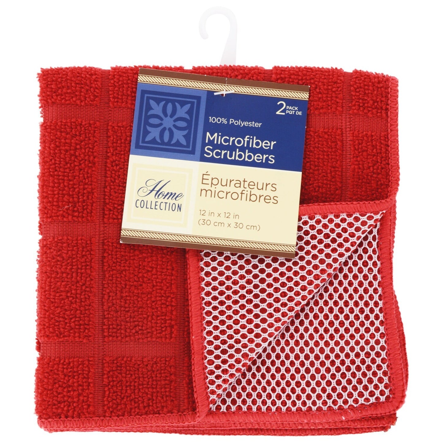 Red Windowpane Pattern Microfiber Scrubbers, 2-ct. Packs (Pack of 12)