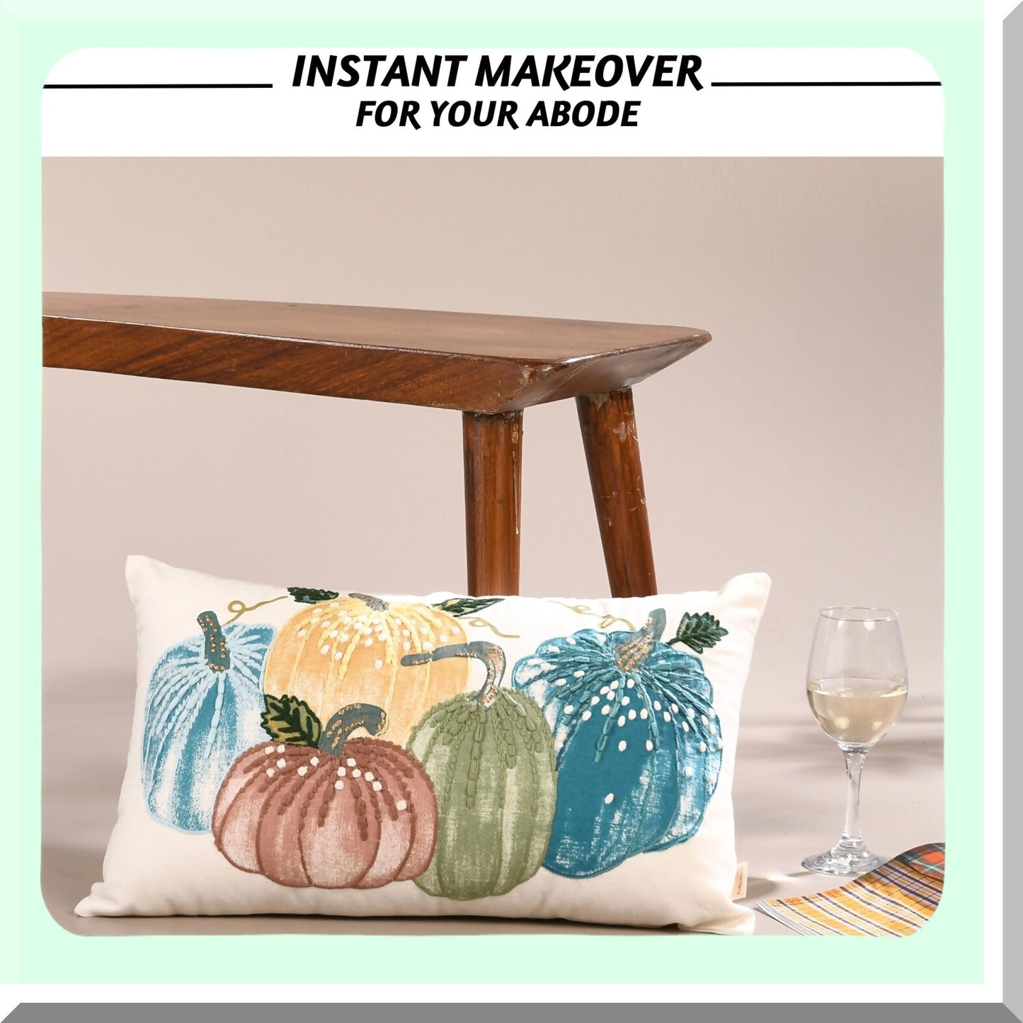 Boho Harvest Lumbar Pillow Covers - Set of 2, 12x20 Decorative Cotton Throw Pillows for Couch, Farmhouse Living Room Accent Decor, Cute Boho Pillow Cases