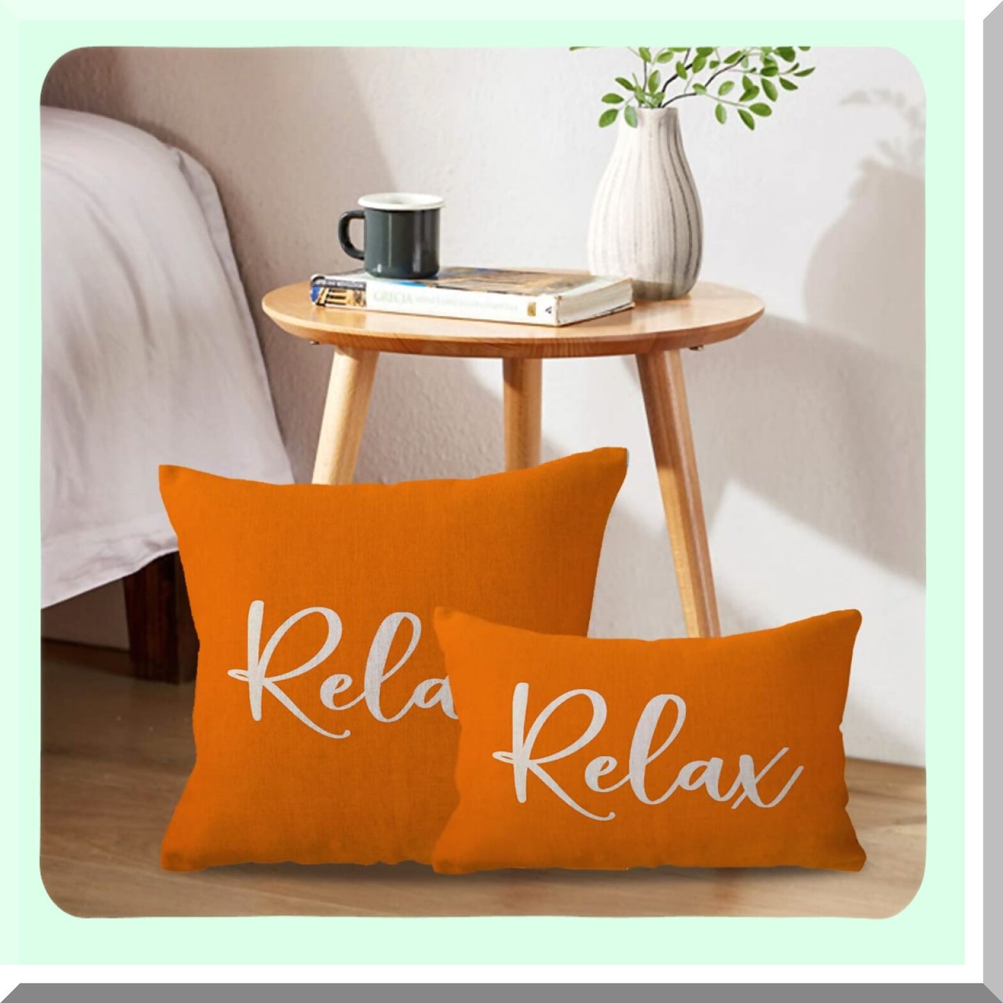 Farmhouse Orange Lumbar Cushion Cover - Relaxing Decorative Throw Pillow Case for Sofa, Beach, Porch Bench - Housewarming Gift - Rectangular/Waist 12x20"