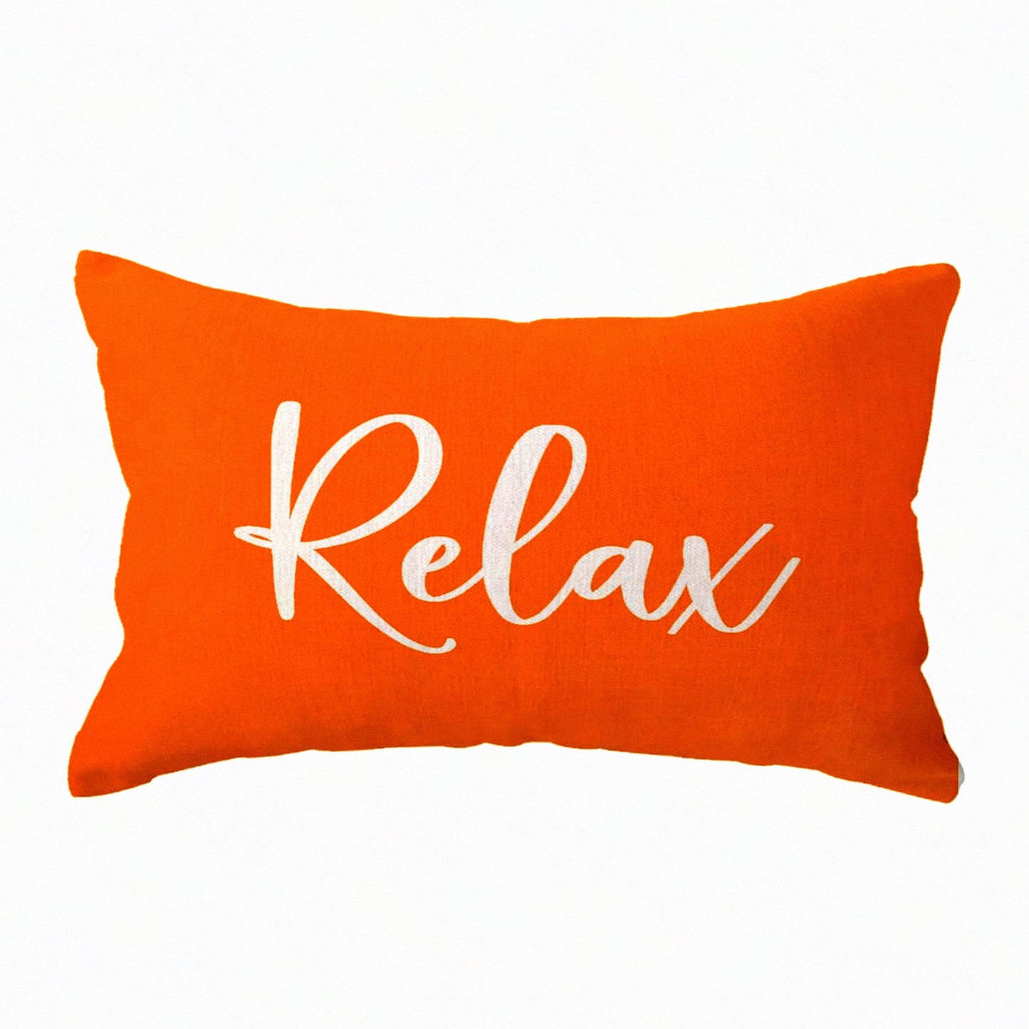 Farmhouse Orange Lumbar Cushion Cover - Relaxing Decorative Throw Pillow Case for Sofa, Beach, Porch Bench - Housewarming Gift - Rectangular/Waist 12x20"