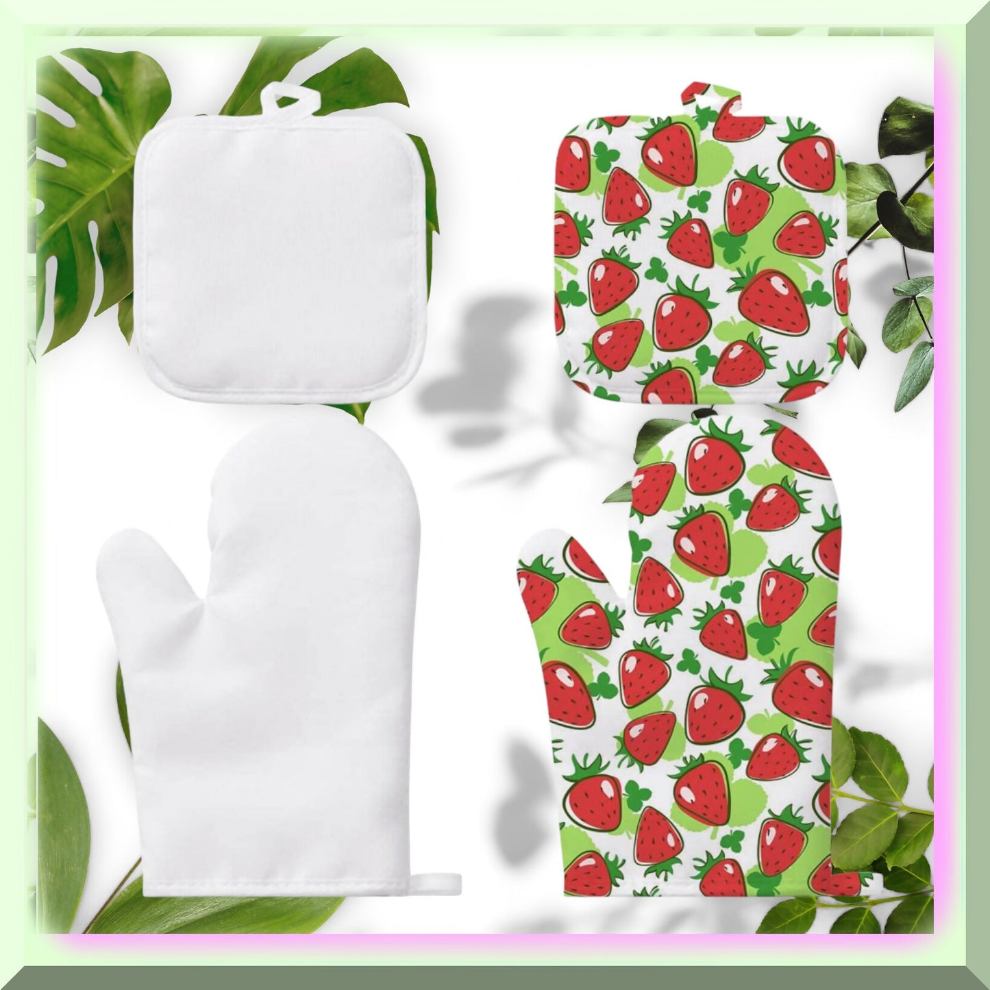 SubliGrip 4-Piece Heat Resistant Oven Mitts and Pot Holders Set