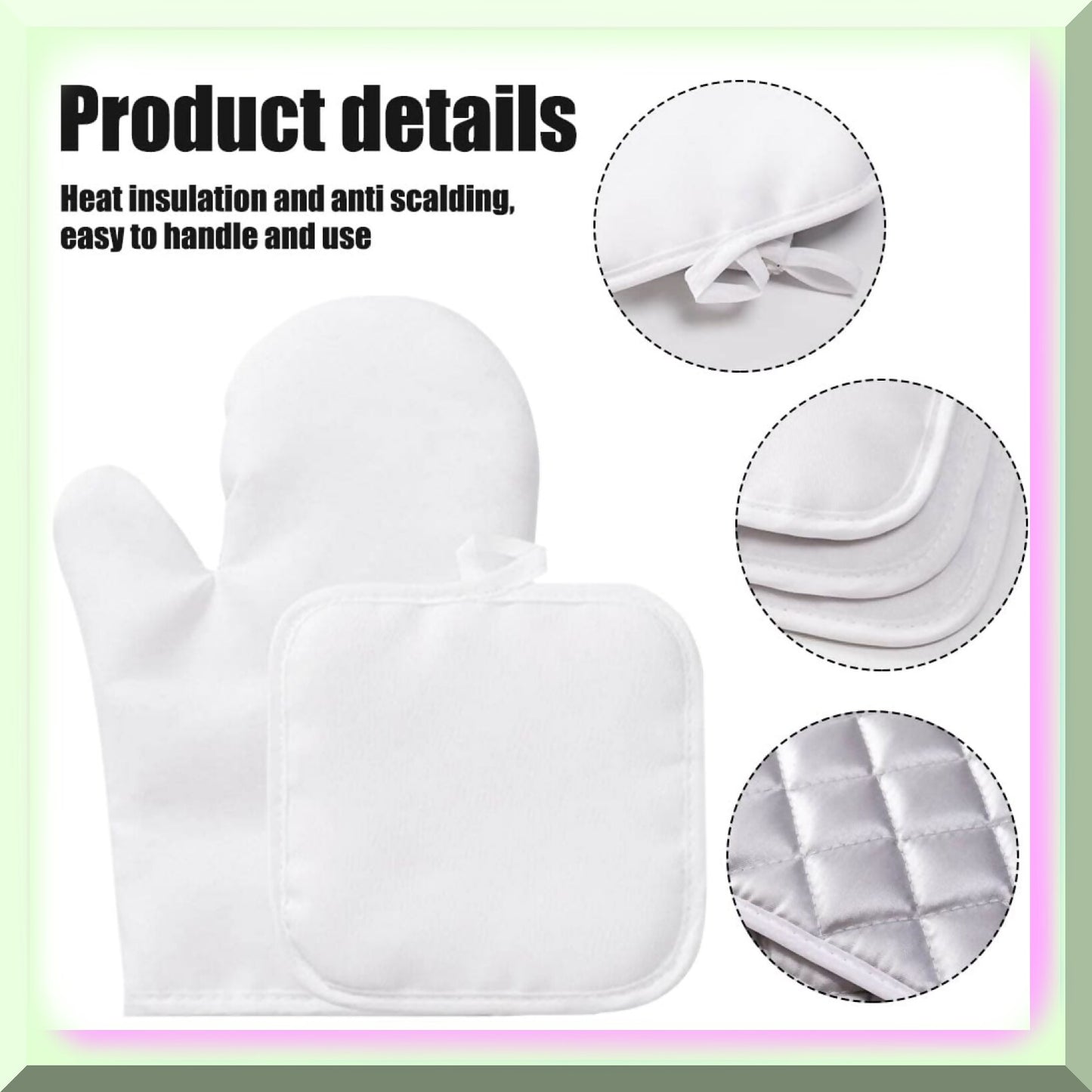 SubliGrip 4-Piece Heat Resistant Oven Mitts and Pot Holders Set