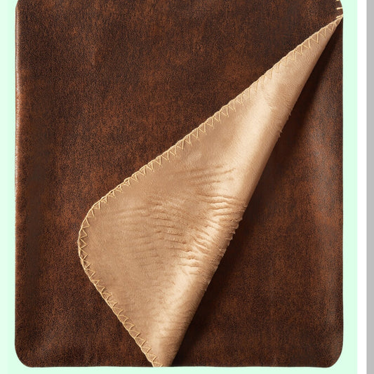 Rustic Ranch Luxe Throw - Bonded Beige Mink & Brown
